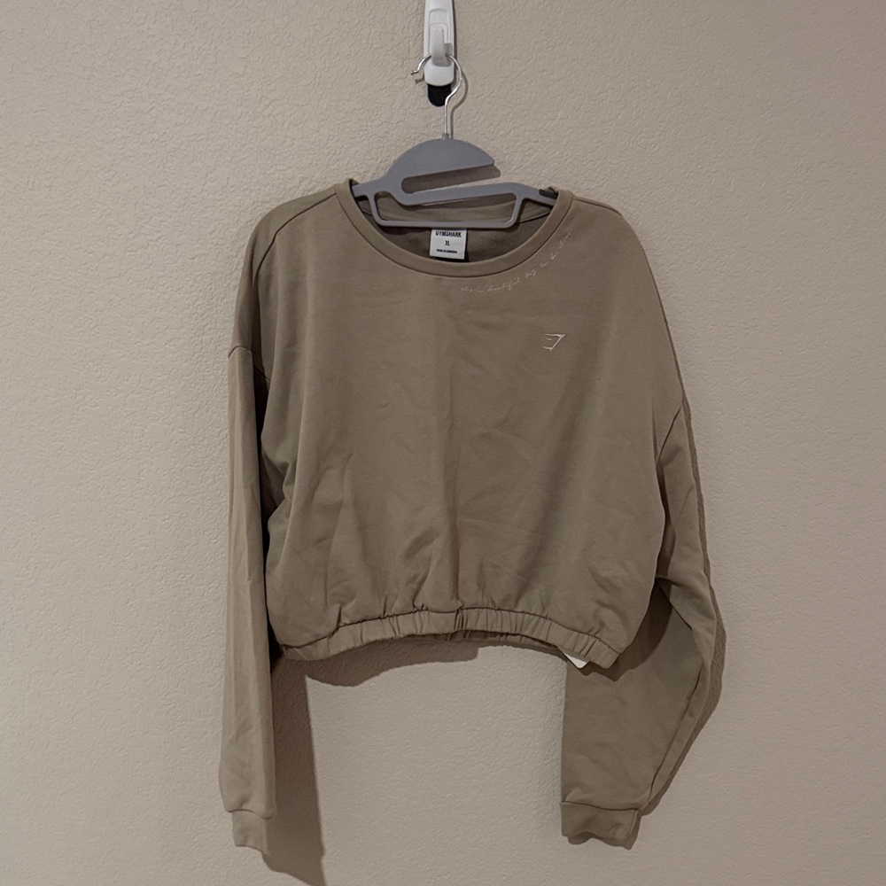 Gymshark x Whitney Simmons Beige Cropped Sweatshirt